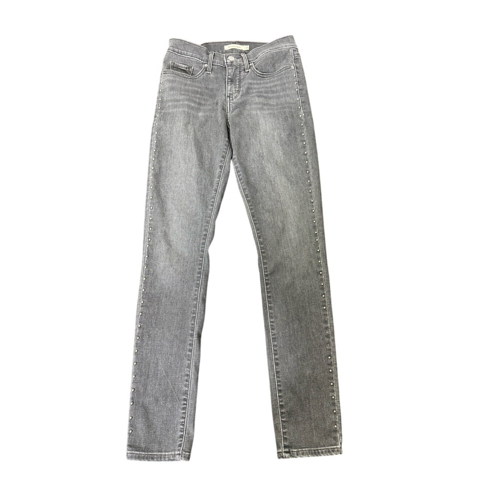 Levi's Gray Skinny Jeans with Side Stud Detail